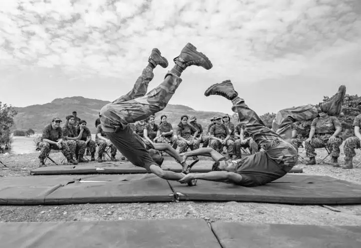 Combat training exercise at Della Adventure Training Academy