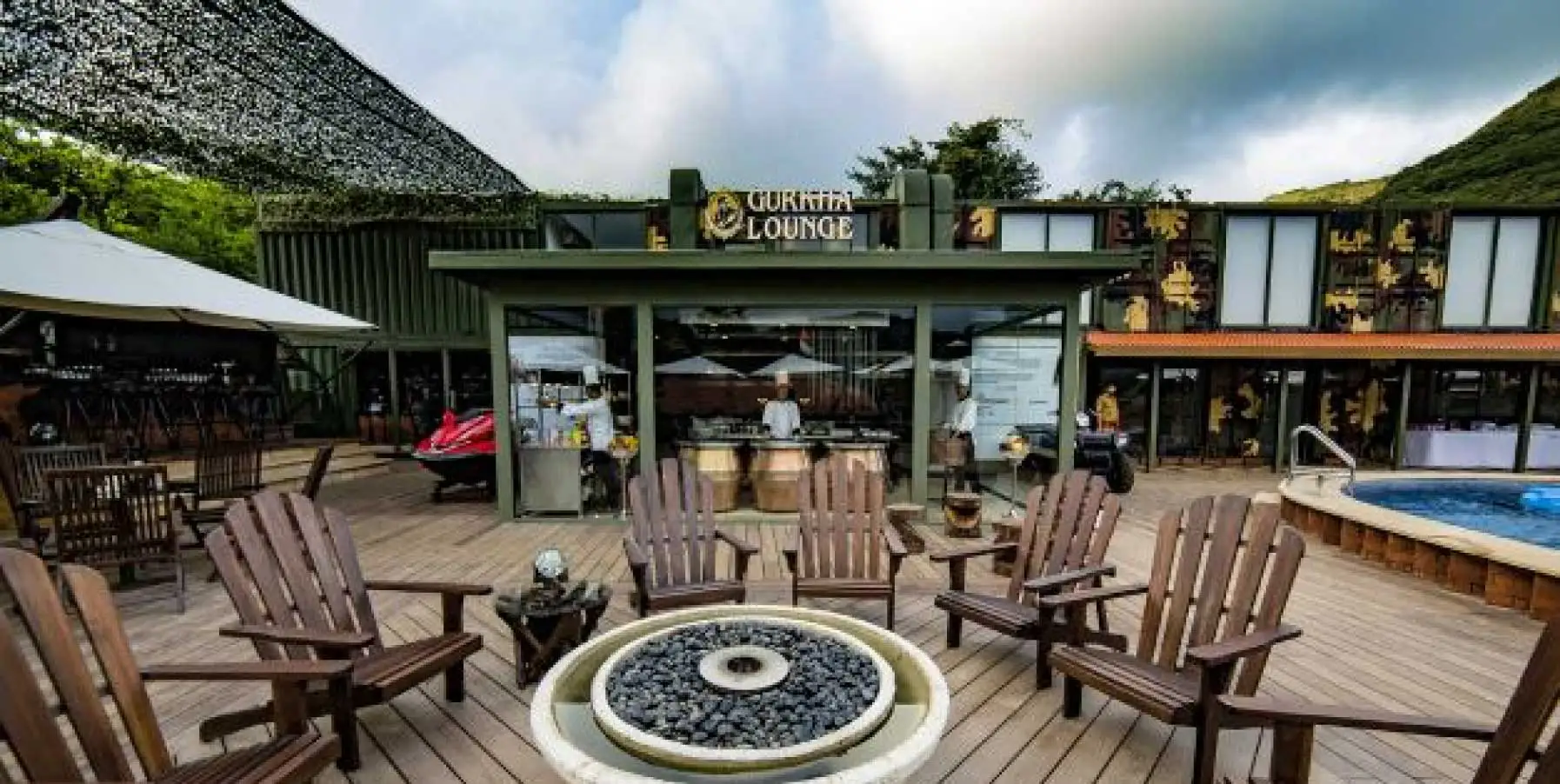 Gurkha Lounge at Della Adventure Training Academy glamping resort