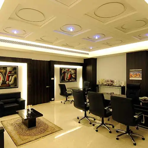 Corporate office corridor interior design by Jimmy Mistry