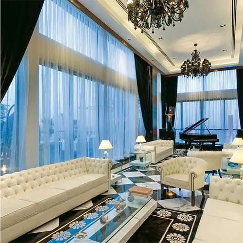 Luxury living room interior display at Della Gallery by Jimmy Mistry