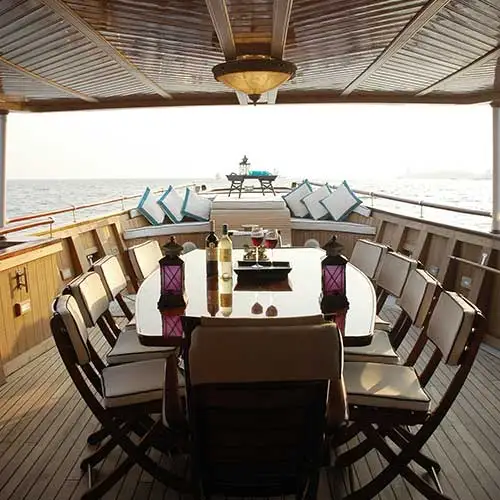 Interior lounge area on MY Kalizma yacht designed by Jimmy Mistry