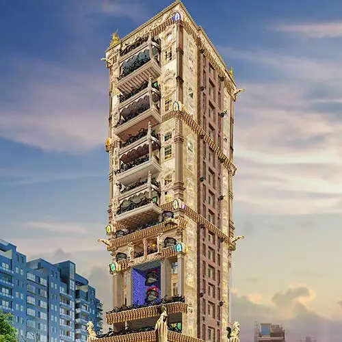 Nishit Mahal architectural tower designed by Jimmy Mistry