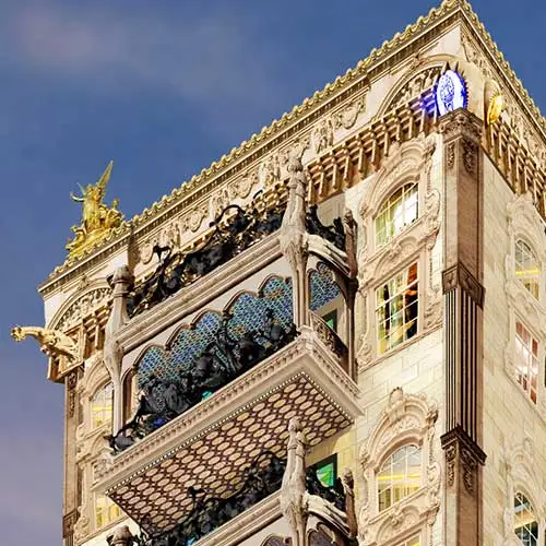 Classical architectural facade detailing of Nishit Mahal by Jimmy Mistry