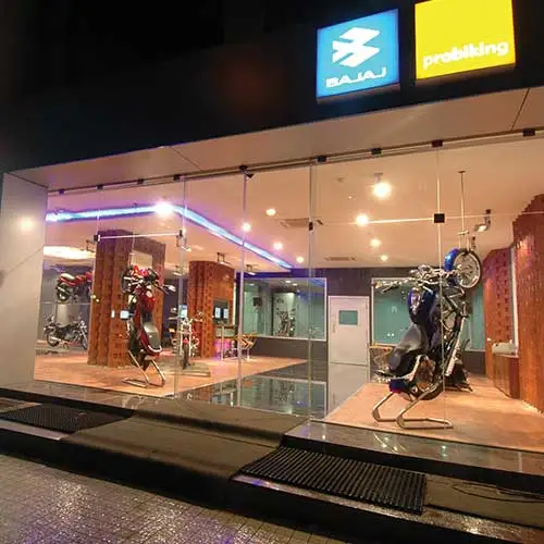 Probiking motorcycle showroom exterior designed by Jimmy Mistry