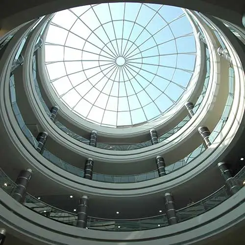 Dome ceiling architecture inside Sahara Ganj mall designed by Jimmy Mistry