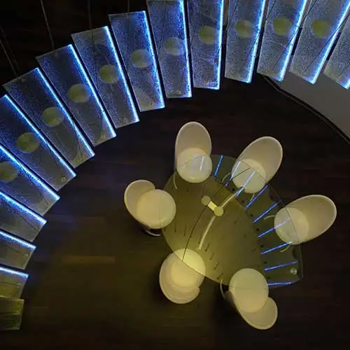 Atrium ceiling architecture at Sahara Star hotel designed by Jimmy Mistry