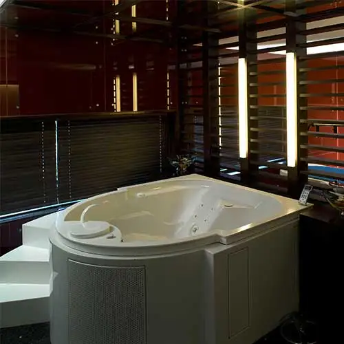 Luxury hotel bathroom interior at Sahara Star designed by Jimmy Mistry