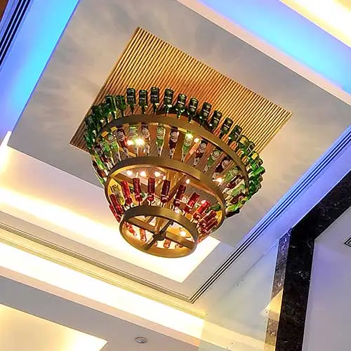 Architectural ceiling design at UB Group headquarters by Jimmy Mistry