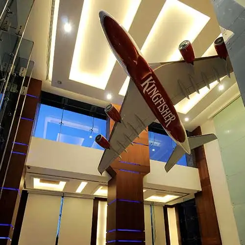 Corporate lounge interior at UB Group headquarters designed by Jimmy Mistry