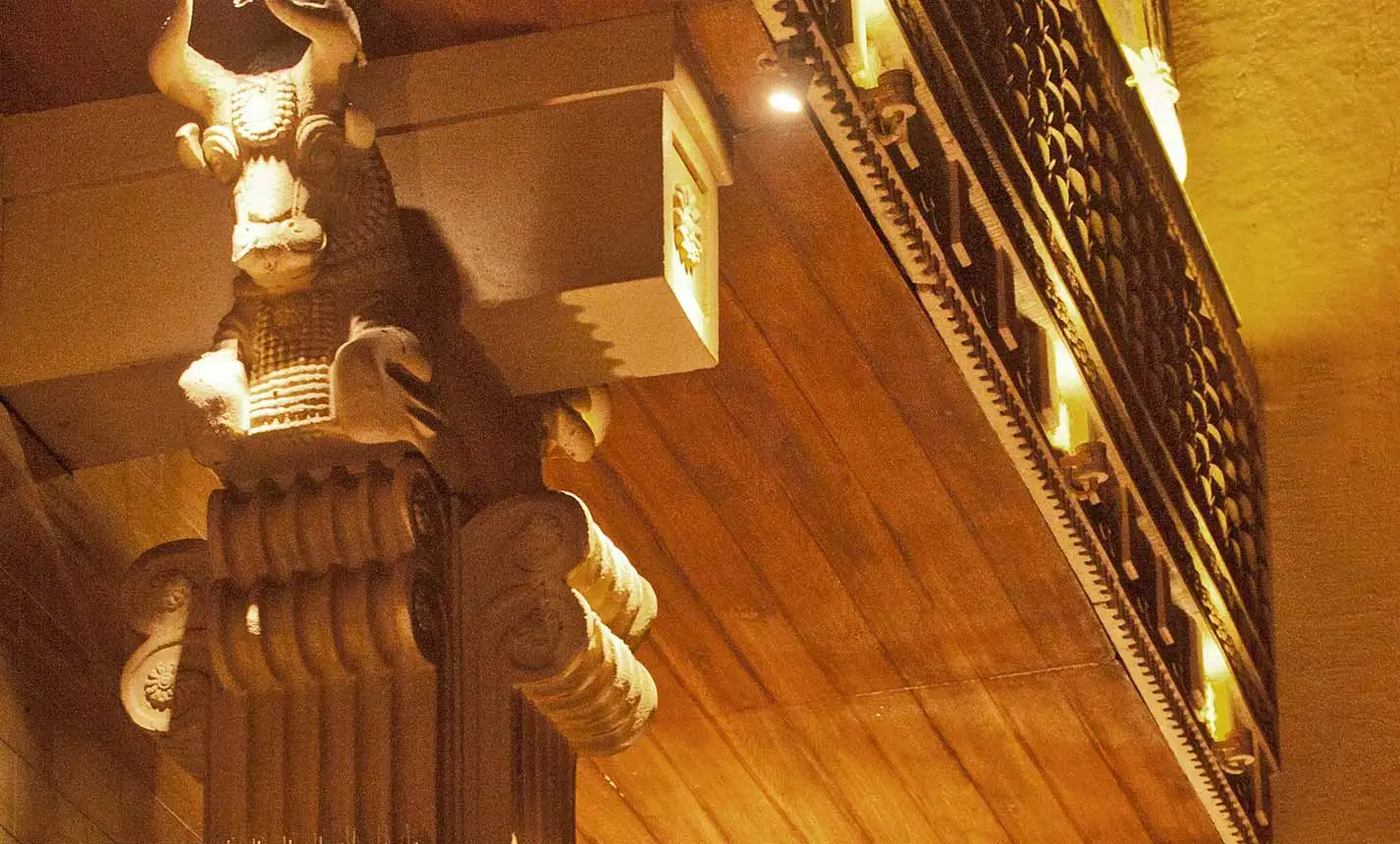 Sculptural building detail at Della Tower