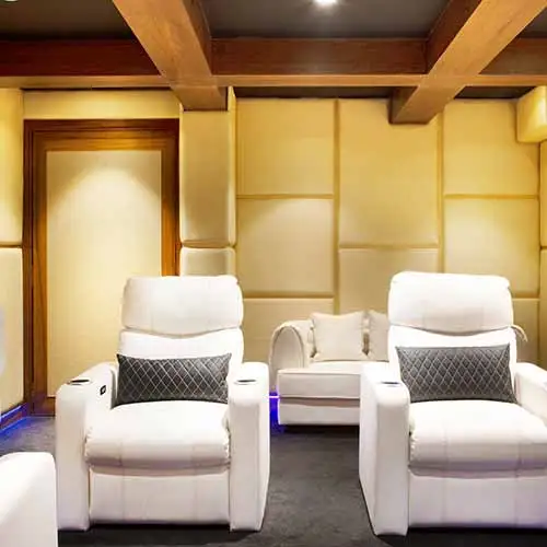 Private home theatre room inside Della Resorts villa