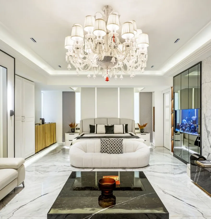 Luxury hotel suite interior design by Jimmy Mistry showcasing Della Luxury Products