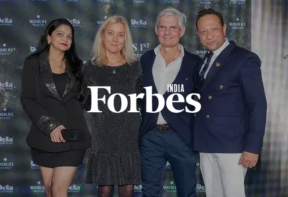 Representatives of MayrLife and Della Townships during the brand’s India debut event featured by Forbes India