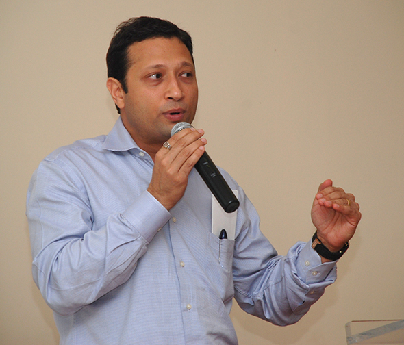 Jimmy Mistry speaking at Bombay Parsi Panchayat community initiative