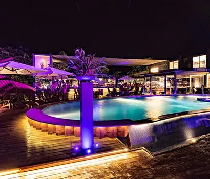 Night View of Swimming Pool at D.A.T.A. Resort